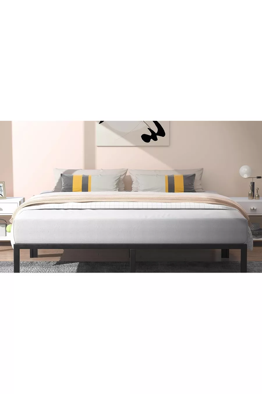 ÖZGÖK TARIM Lit en métal, Lit en métal CNS couleur noire, Simple et double, Options de taille