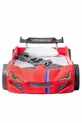 Lit voiture, Lit voiture Merso avec pare-vent et éclairage LED complet - Rouge