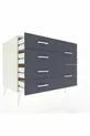 Commode Kronos 6 tiroirs Pierre de lune/Pierre de lune/Anthracite