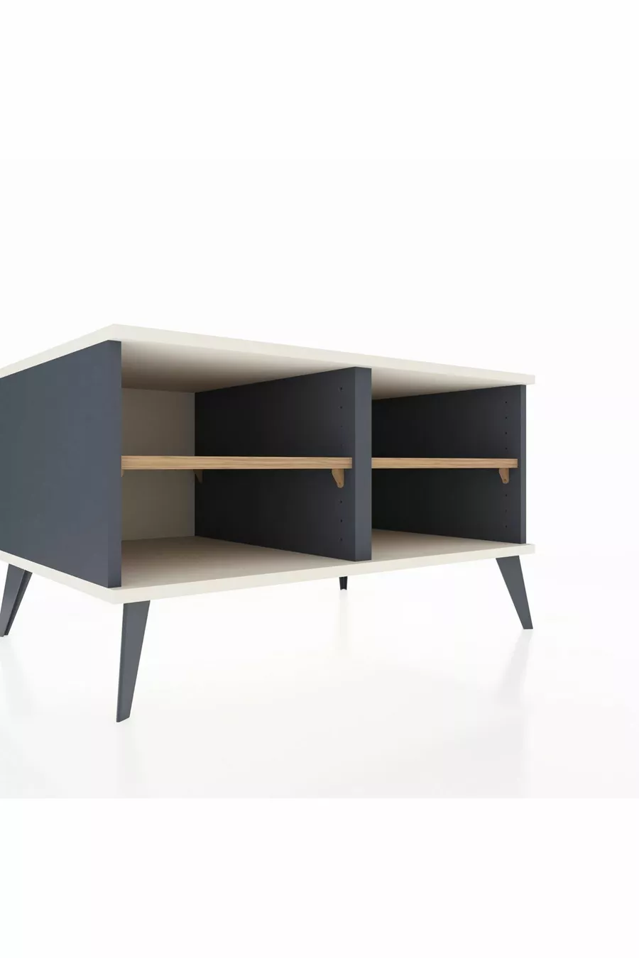 Commode Kronos 2 étagères Anthracite-Pierre de lune/Sapin