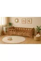 Lit Montessori en Noyer, MDF Noyer, Lit pour Enfant Sécurisé avec Détails en Bois