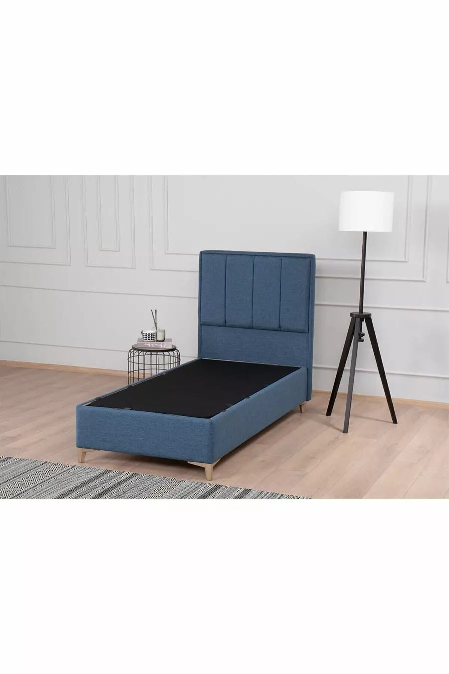 Ensemble tête de lit et sommier coffre Gold Therapy Bleu (LIT NON INCLUS)