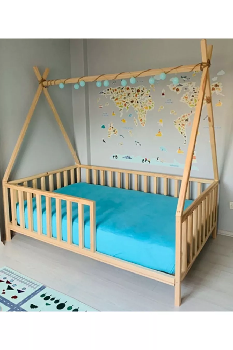 Lit pour bébé et enfant Montessori Özgök Tarım Unisexe en bois naturel