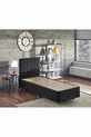 Ensemble Lit Niron Piano Lite Simple avec Sommier et Tête de Lit - Tissu Noir, Sommier et Tête de Lit en Métal