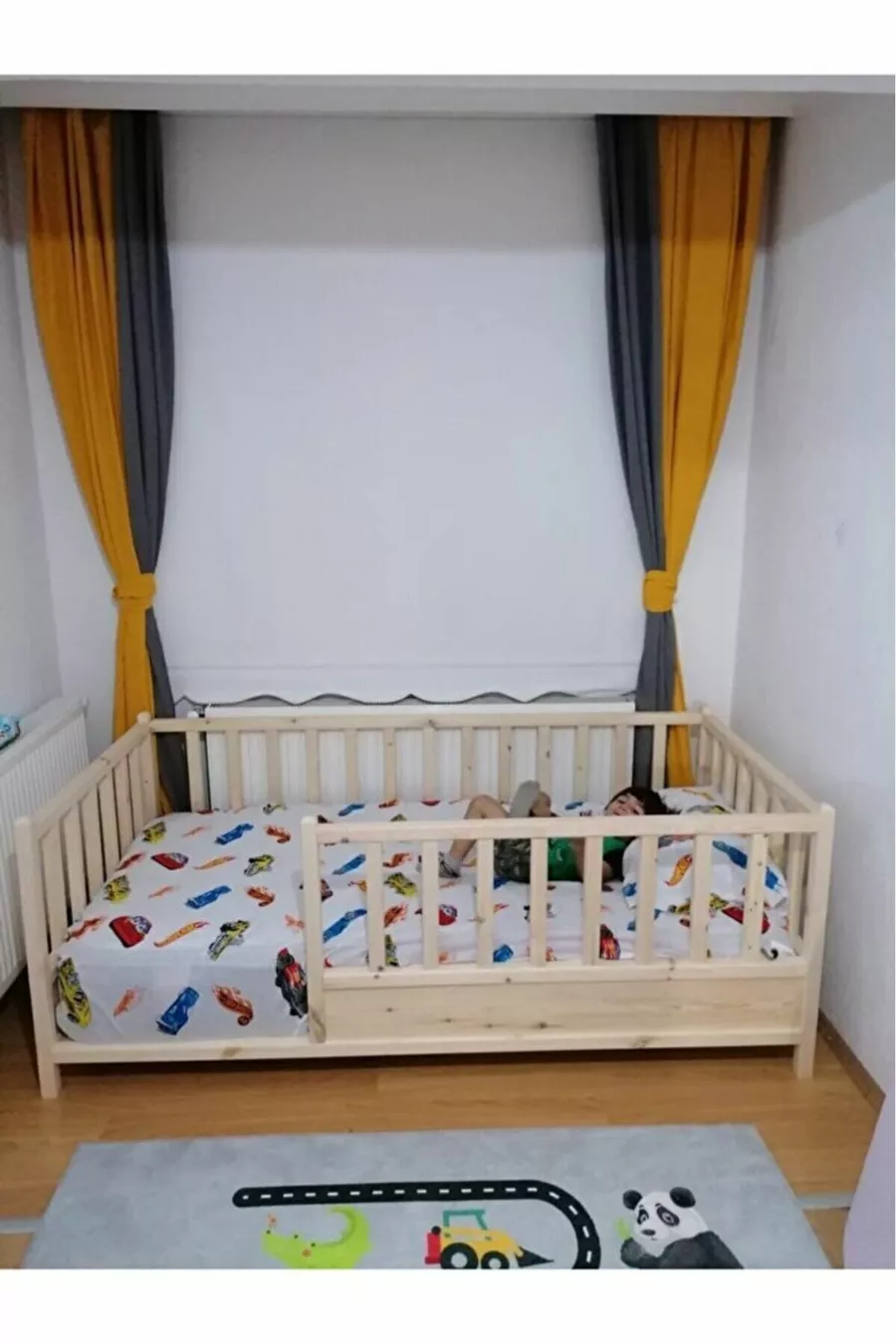 Lit Montessori pour bébé et enfant sans toit, couleur marron