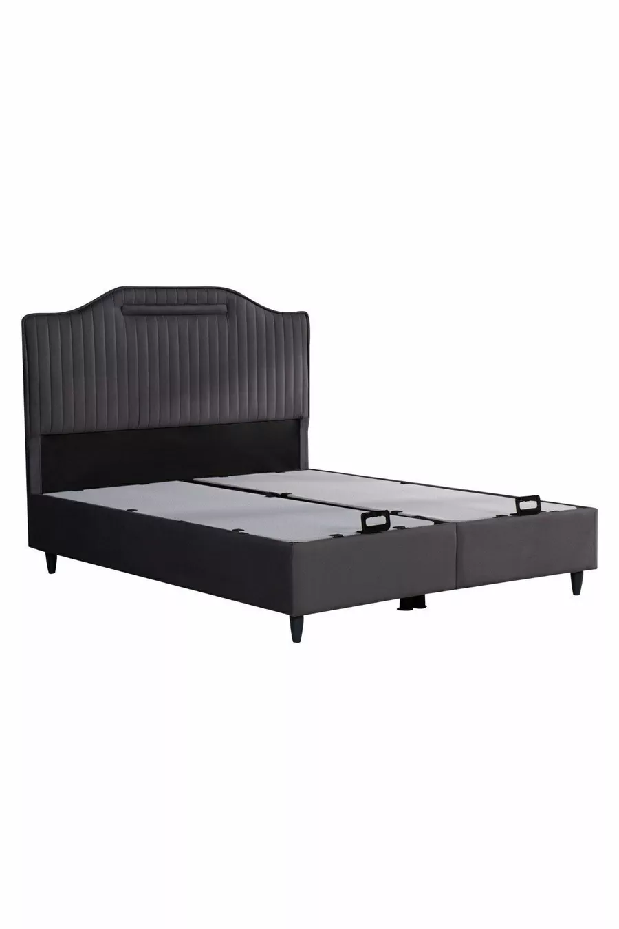 Ensemble de Lit avec Sommier Coffre et Tête de Lit Royal Lux, Matelas à Ressorts avec Protection, Anthracite