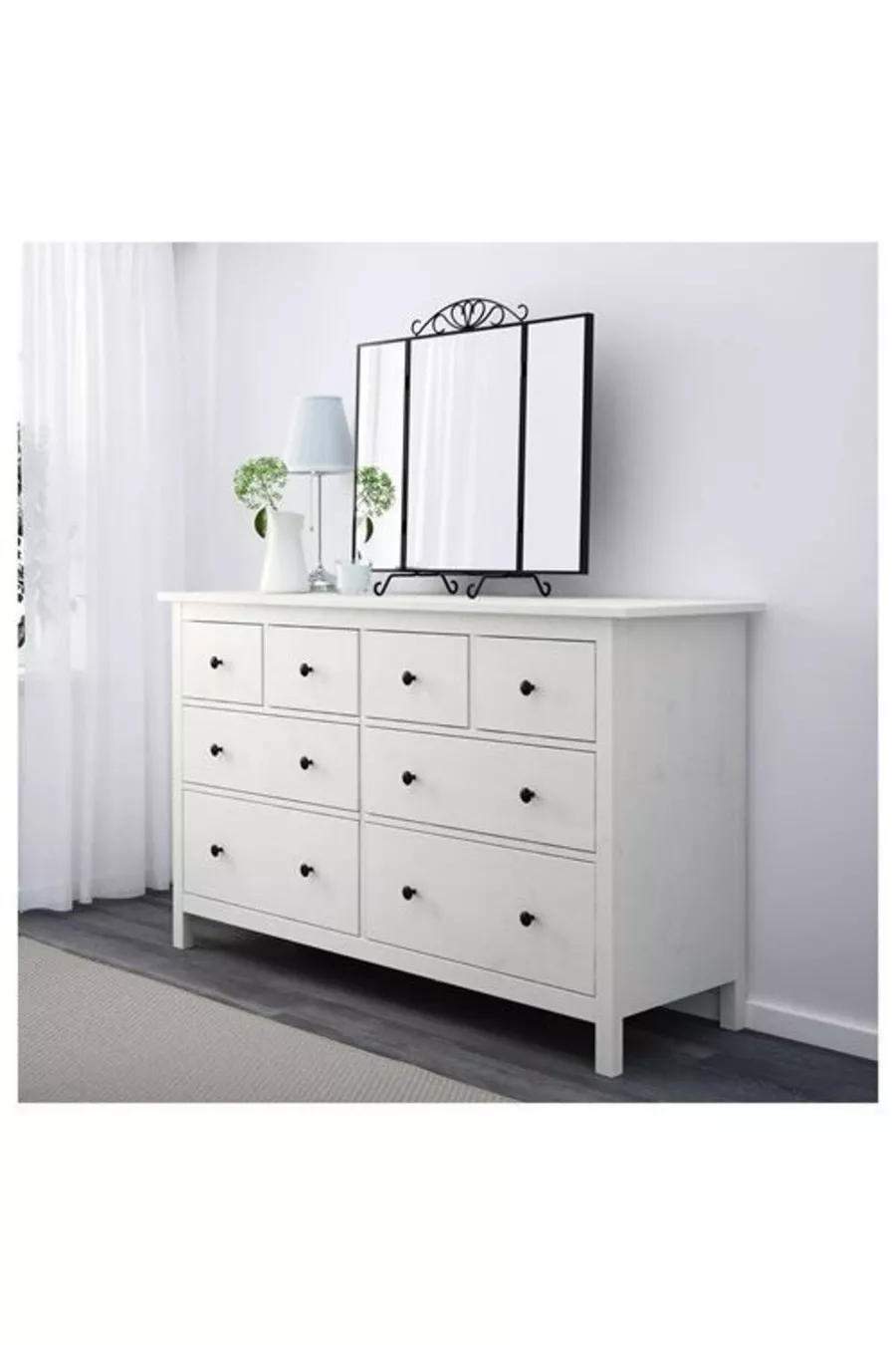 Hemnes, commode à 8 tiroirs, cm, vernis blanc
