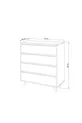 Commode Suvera 4 tiroirs Blanc-anthracite