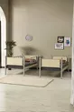 Chambre d'enfant pour dortoir avec lits superposés et lit simple en métal et bois Gris