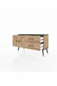Commode Arges 3 tiroirs Pin-Anthracite/Pin