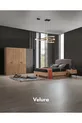Ensemble de chambre à coucher İzgi (6 armoires en bois avec portes + commode + table de chevet + lit)