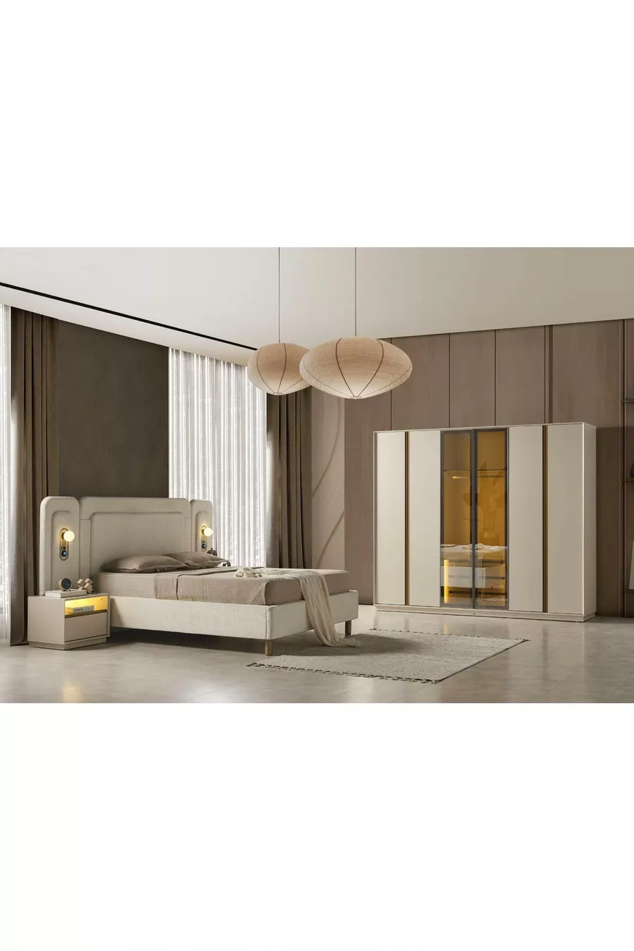 ENSEMBLE DE CHAMBRE À COUCHER PERLE