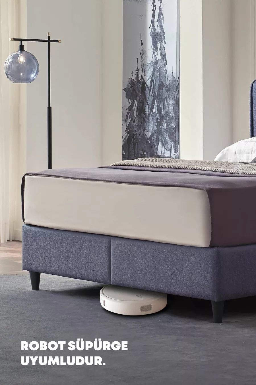 Blue Star Lit, Cadre Lento, Tête de lit Somni Ensemble 3 pièces - Beige