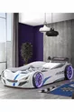 Lit voiture, Lit voiture Merso avec pare-vent et éclairage LED complet - Blanc