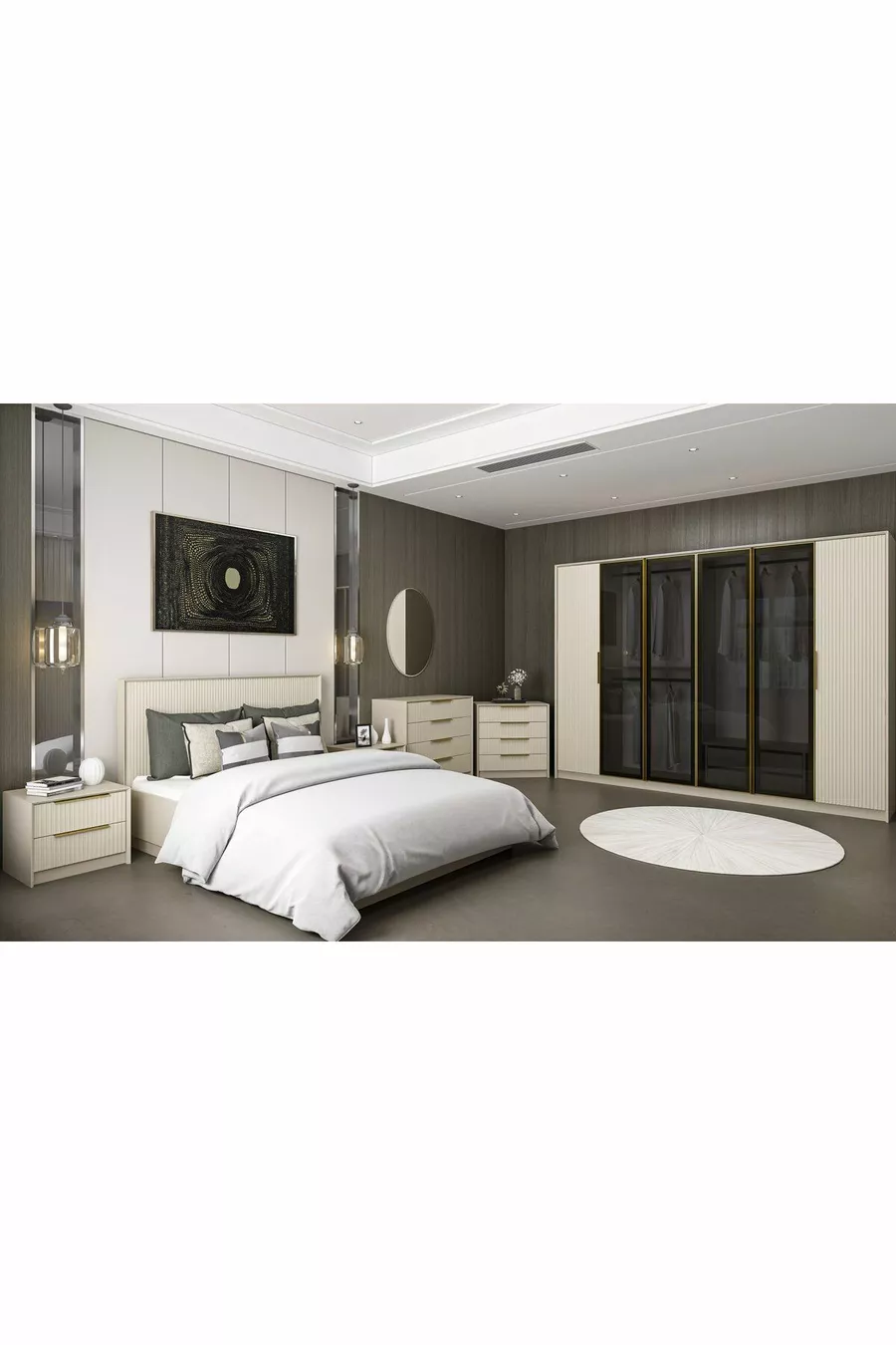 Ensemble de chambre à coucher Kale Luxe - grès - Set 2