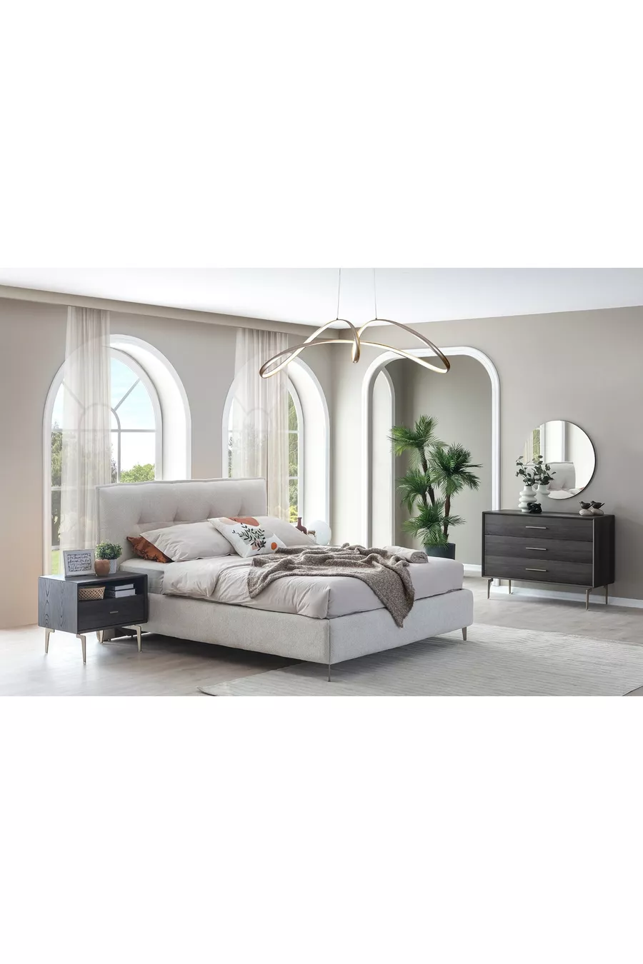 ENSEMBLE DE CHAMBRE PANDOR NOX, NOYER FONCÉ