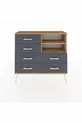 Commode Arges 2 étagères 6 tiroirs Pin-Pin/Anthracite