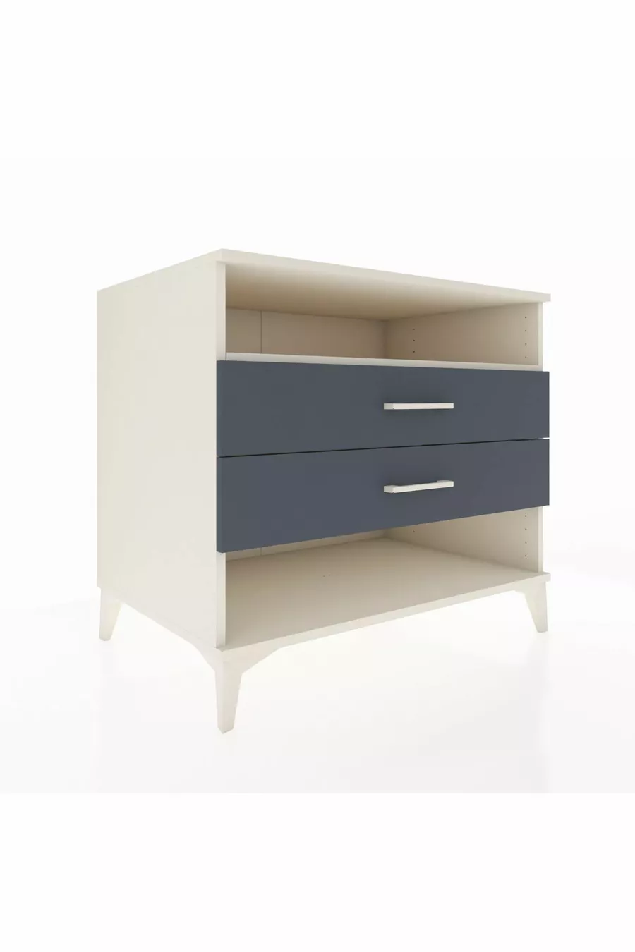 Commode Kronos avec une étagère et 2 tiroirs, Pierre de lune-Anthracite