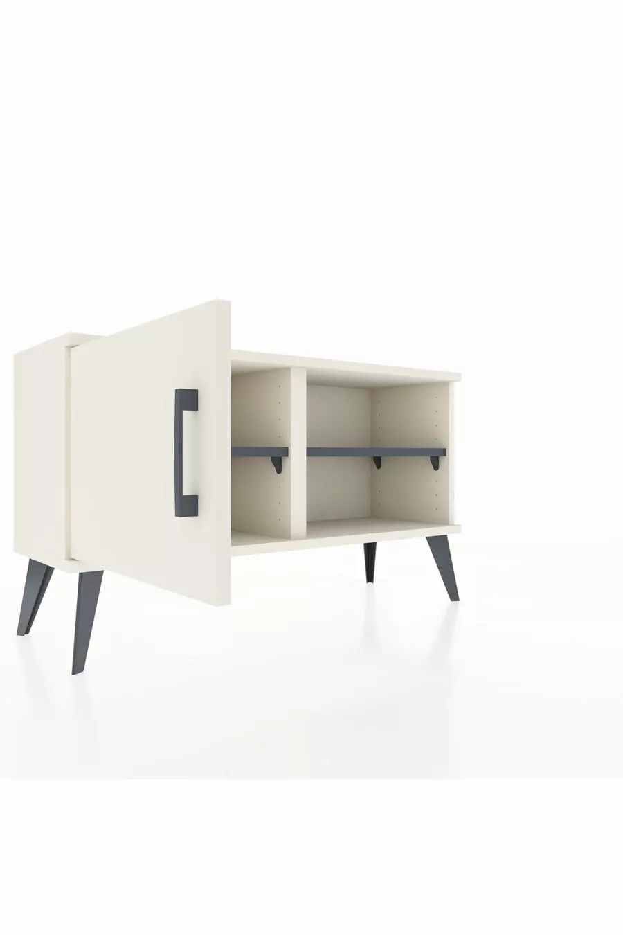 Commode Arges à 2 étagères avec une porte, Ambre/Anthracite