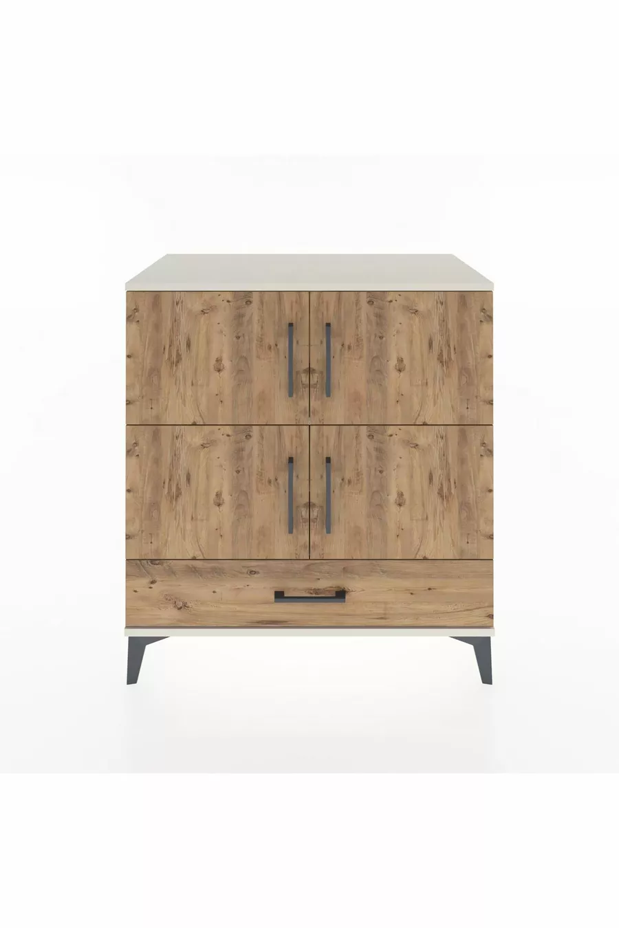 Commode Hyperion 4 étagères 1 tiroir 4 portes Pierre de lune-Épicéa