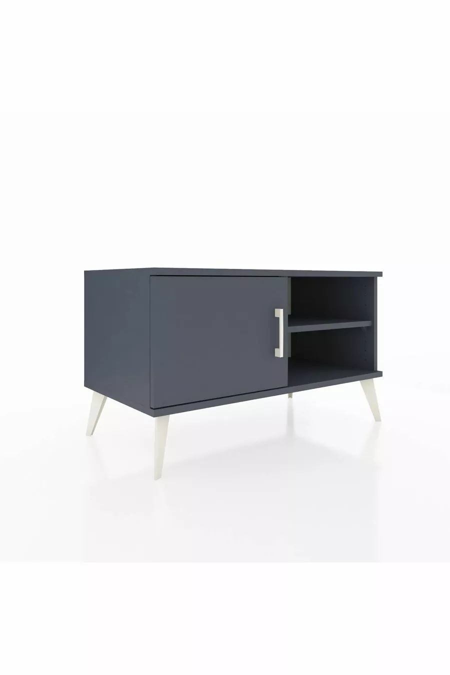 Commode Hyperion 2 étagères avec porte unique Anthracite-Anthracite