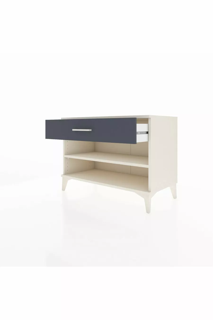 Commode Hyperion à une étagère et un tiroir, Pierre de lune-Anthracite