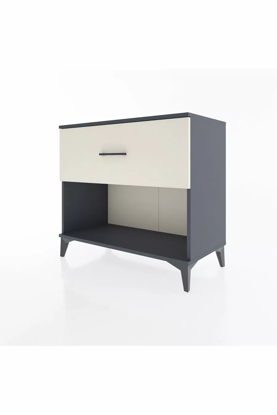 Commode Hyperion à un tiroir Gris anthracite-Sable