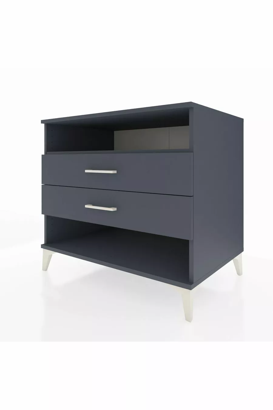 Commode Kronos à une étagère et deux tiroirs Anthracite-Anthracite