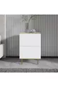 Table de chevet Kozan Blanc Marbre Motif Or