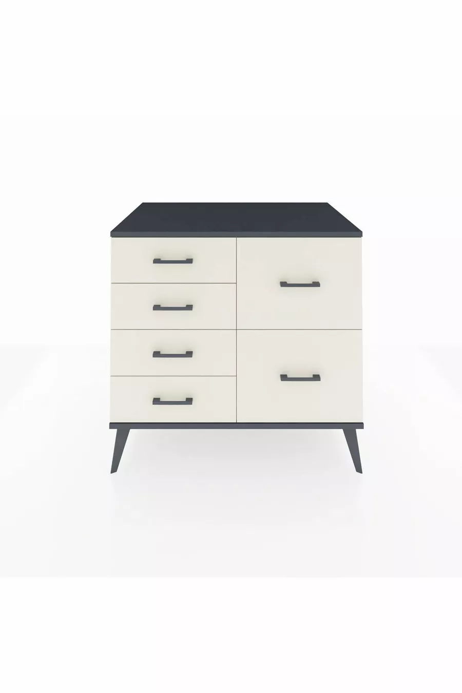Commode Kronos 6 tiroirs Pierre de lune-Anthracite/Pierre de lune