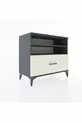 Commode Hyperion 2 étagères 1 tiroir Anthracite-Pierre de lune