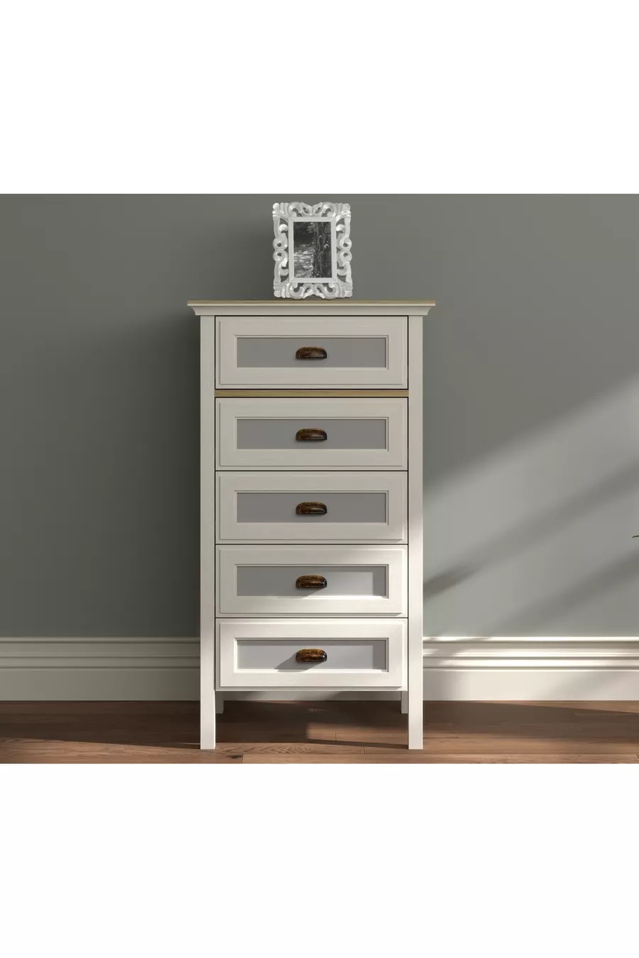 Hunerika Alenya Premium commode à 5 tiroirs - Minifiks - pierre de lune/Legnano