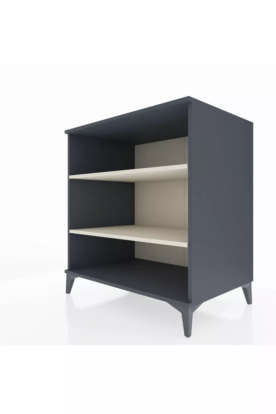 Commode Kronos 2 étagères Anthracite-Pierre d'argile