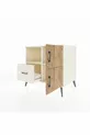 Commode Kronos à 2 étagères, 1 tiroir, 2 portes, Pierre de lune/Pin