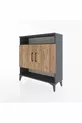 Commode Arges 3 étagères 2 portes Anthracite-Pin