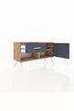 Commode Arges à une étagère, un tiroir et une porte, en pin-anthracite