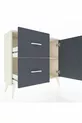 Commode Arges avec une seule étagère, 2 tiroirs et une porte, coloris Pierre de Lune-Anthracite