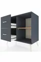 Commode Hyperion à une étagère et 2 tiroirs Anthracite-Sapin/Anthracite
