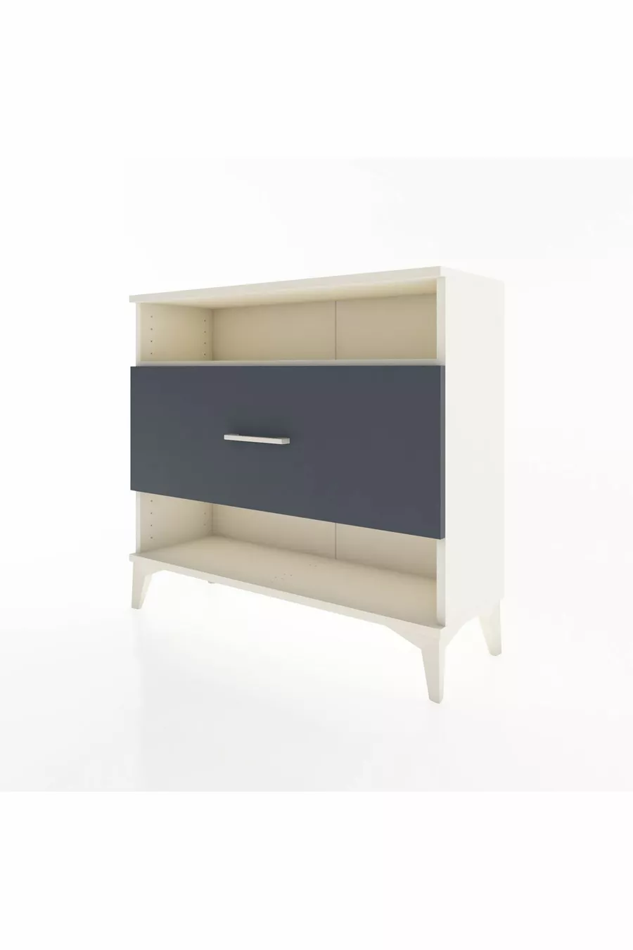 Commode Arges à une étagère et un tiroir, Pierre de lune-Anthracite