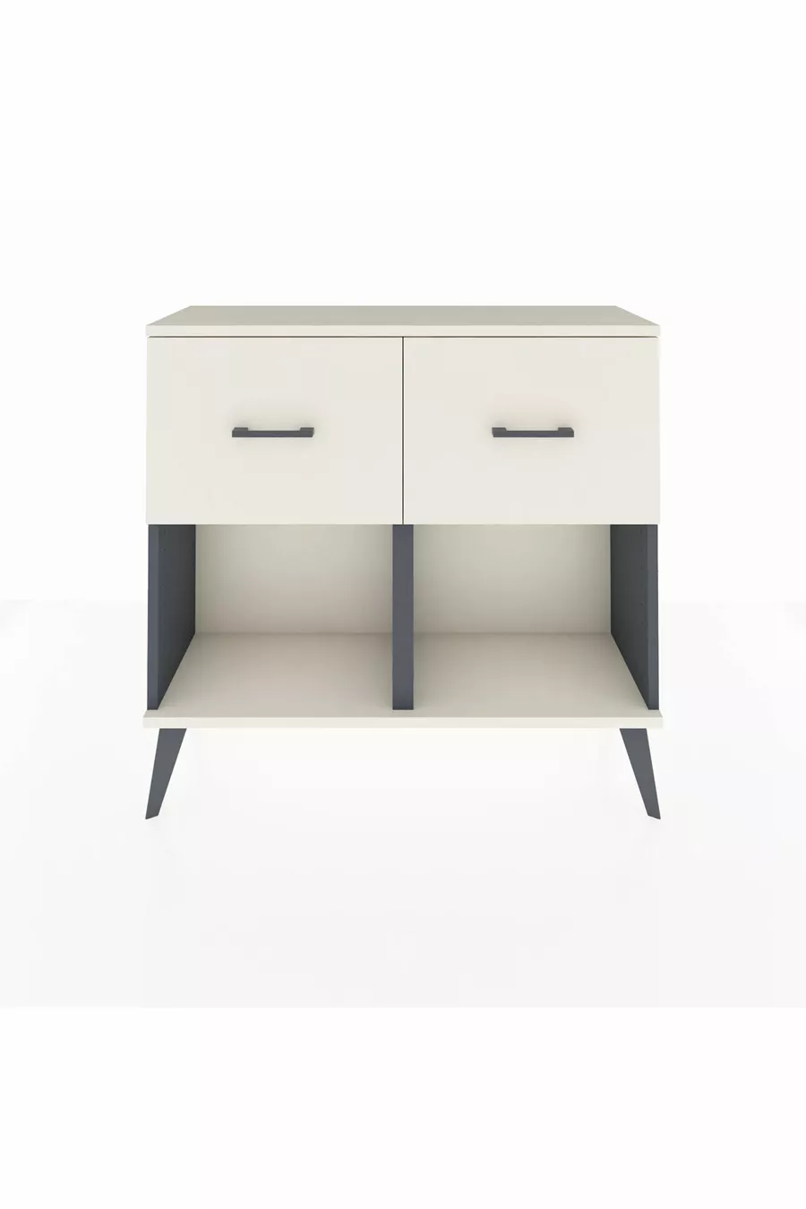 Commode Arges à 2 tiroirs Anthracite-Pierre de lune