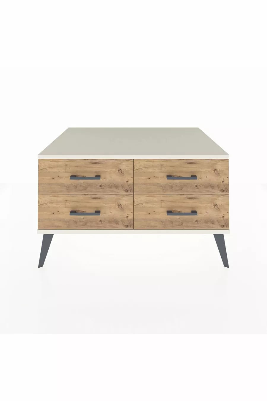 Commode Kronos 4 étagères Pierre de lune-Pierre de lune/Pin