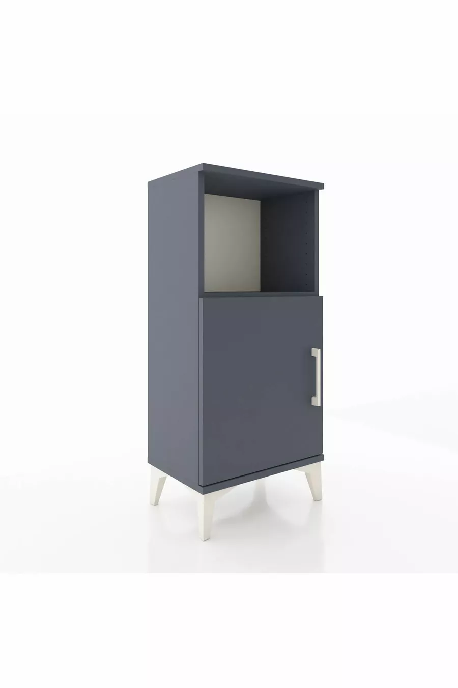 Table de chevet Arges à 2 étagères avec 1 porte, anthracite-anthracite