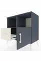 Commode Hyperion 2 étagères 1 tiroir 1 porte Anthracite-Anthracite/Gris pierre