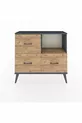 Commode Arges à une étagère et 3 tiroirs Anthracite-Pin