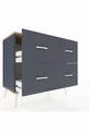 Commode Hyperion 4 tiroirs Anthracite-Sapin/Anthracite