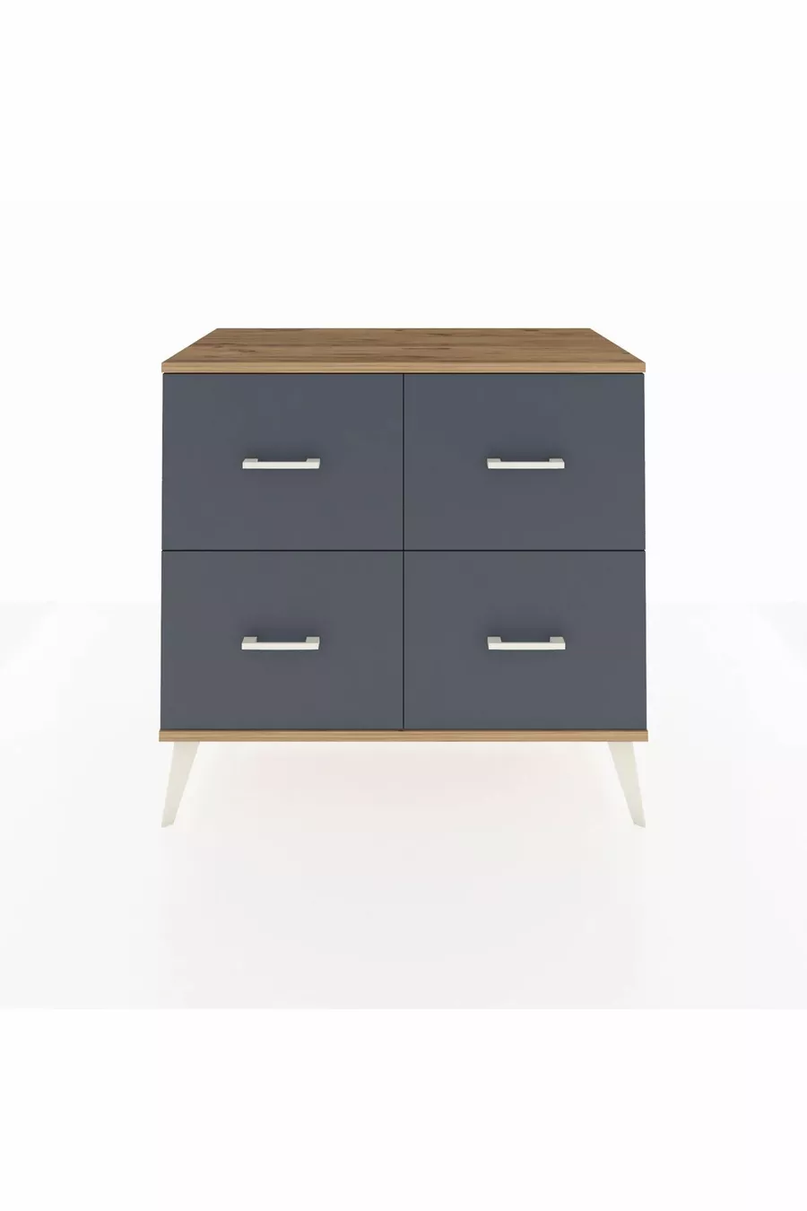 Commode Hyperion 4 tiroirs Anthracite-Sapin/Anthracite