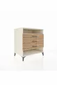 Commode Kronos avec une étagère et 3 tiroirs, Pierre de lune-Pin