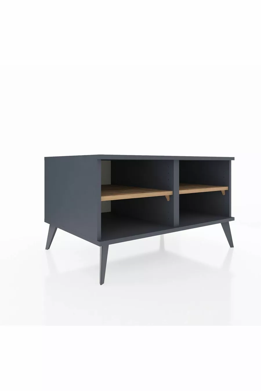 Commode Kronos 2 étagères Anthracite-Anthracite/Sapin