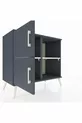 Commode Hyperion 2 étagères 2 portes Anthracite-Anthracite/Gris pierre