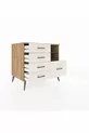 Commode Kronos 2 étagères 5 tiroirs Pin-Anthracite / Pierre de Lune